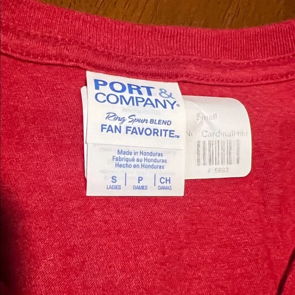 Ladies Sloppy Joe's Key West V-neck Tee Cardinal Red Heather - Picture 7 of 10